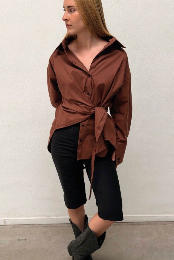 Producto - CAMISA ASIMETRICA - MARRON - 0