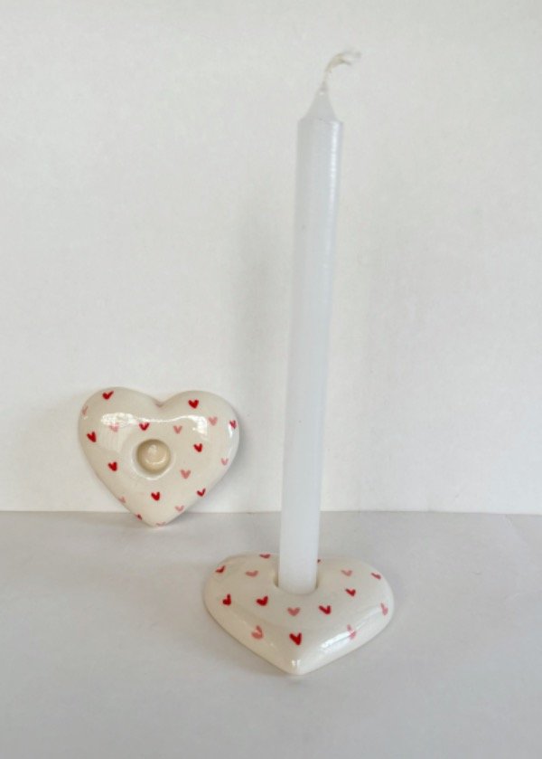Producto - Candelabros x2 con corazones rojos y rosas