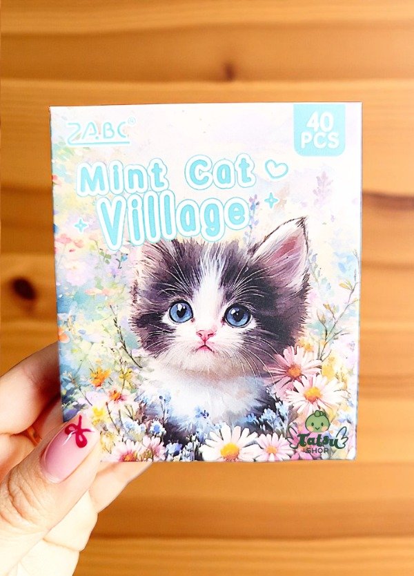 Producto - Pack de 40 Stickers Mint Cat Village