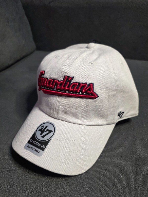 Gorra white cleveland guardians 47 brand clean up adjustable