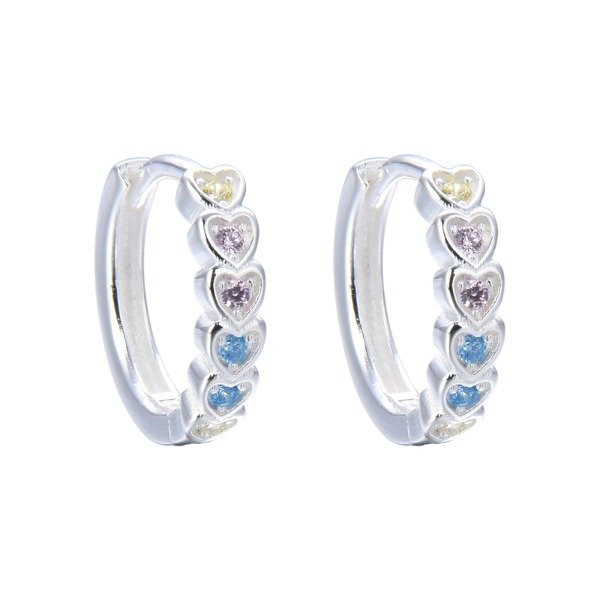 Producto - Argollas de corazón multicolor 12mm - 0