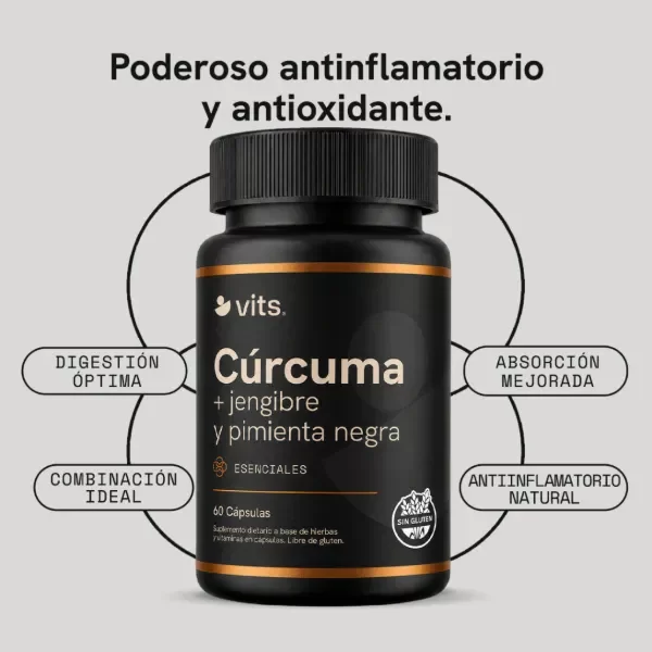 Producto - VITS CURCUMA JENGIBRE Y PIMIENTA NEGRA 60 CAPS - 1