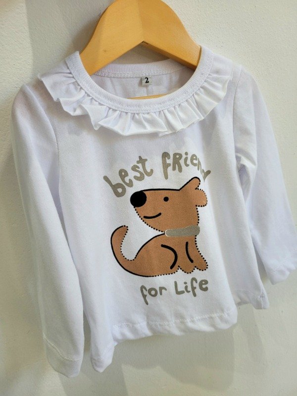 Producto - CAMISETA VOLADO BEST FRIEND BLANCA - transferencia 9.945