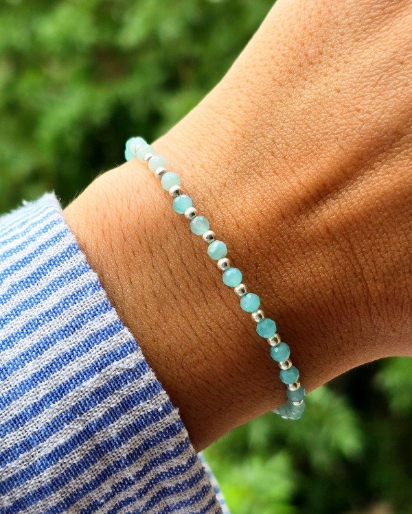 Producto - Pulsera ágata aqua plata 925