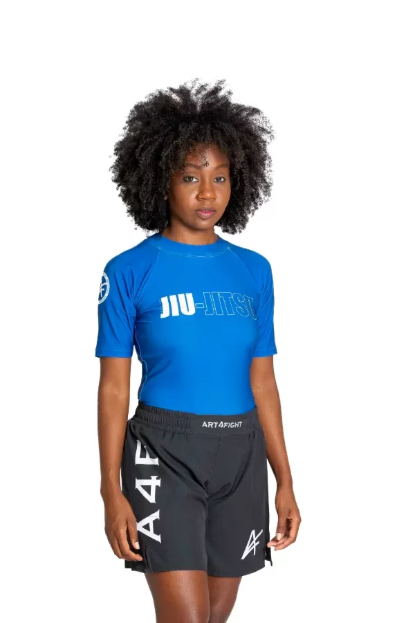Producto - Rashguard manga corta Fem All Black Azul - A4F - 0
