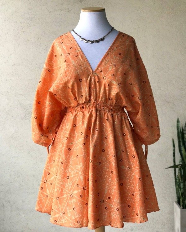 Producto - Folk Corto de Algodón Naranja M a XL