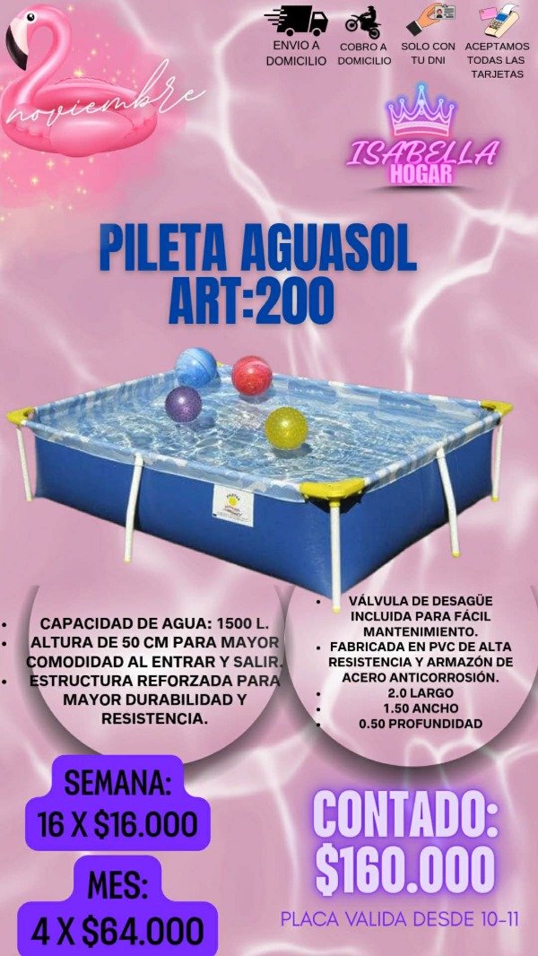 Producto - PILETA AGUASOL 1500L ART 200