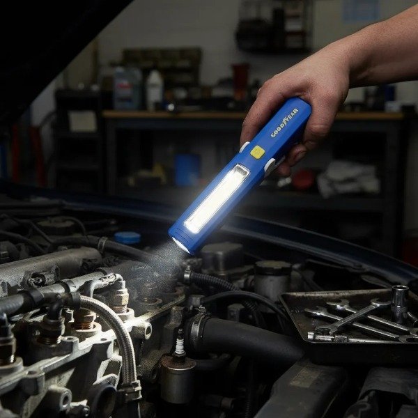 Producto - LINTERNA LED LUZ DE TRABAJO RECARGABLE USB CON IMÁN GOODYEAR