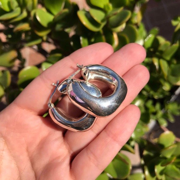 Producto - Aros Argollas Cuadradas Inflada