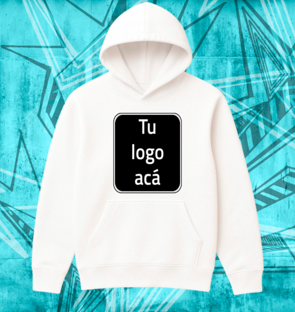 Producto - Buzo canguro unisex blanco