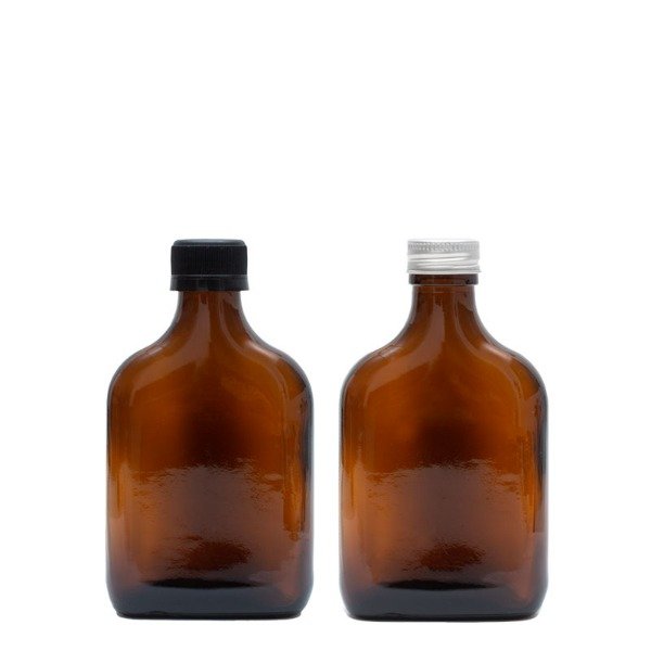 Producto - PETACAS DE VIDRIO ÁMBAR DE 200 CC. TAPAS PLÁSTICAS O METÁLICAS. PACK 20 UNIDADES