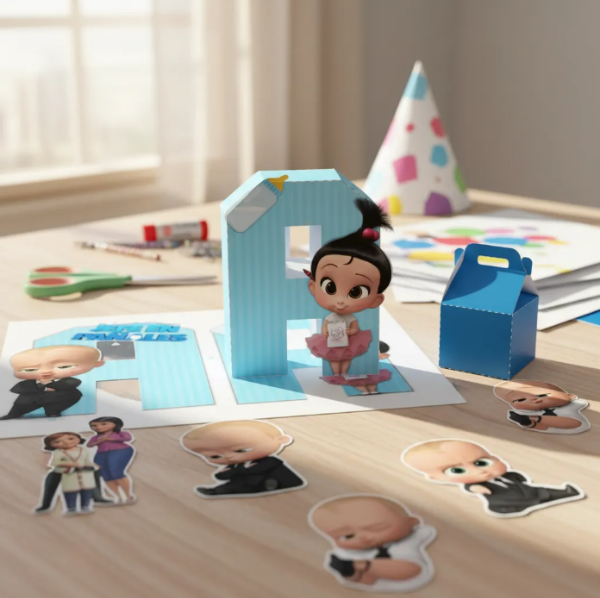 Producto - Kit Imprimible Letras 3D Un Jefe en Pañales