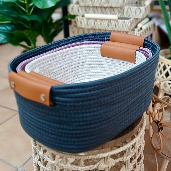 Producto - Canastos Organizadores de Tela Redondos 6414