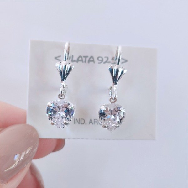 Producto - Aros Brisuras Zircón Corazón