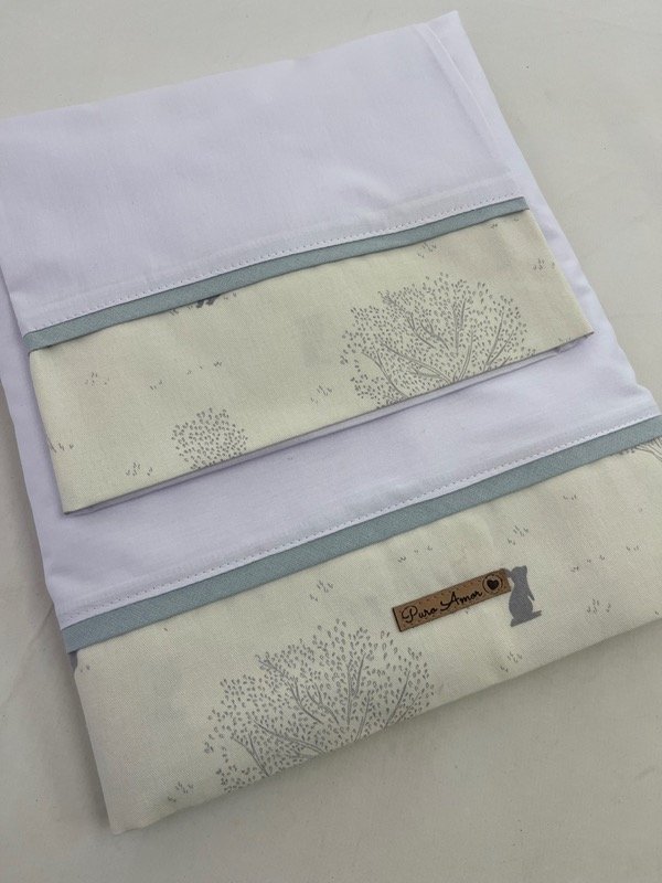 Producto - Sabana baby rabbit gris cuna charriot