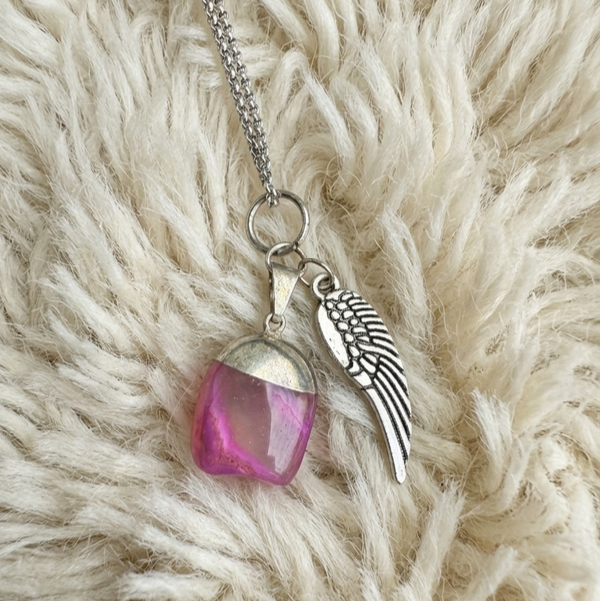Producto - Colgante Alegría - Ágata Fucsia