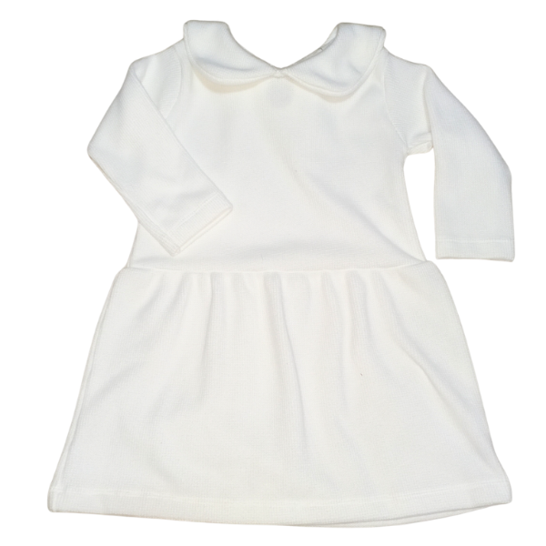 Producto - Vestido manga larga wafle blanco