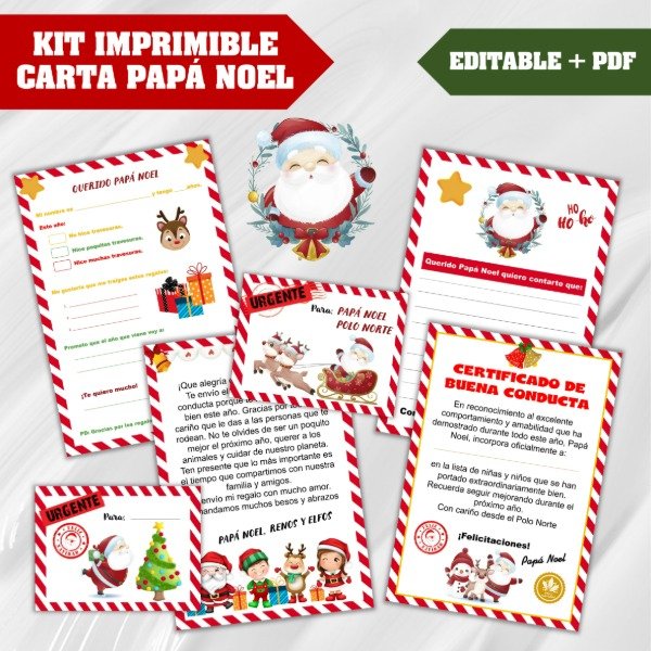 Producto - Kit Imprimible Navidad Carta a Papá Noel - 1