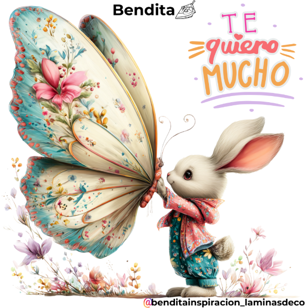 Producto - Bendita Plancha Conejitos y mariposas 3
