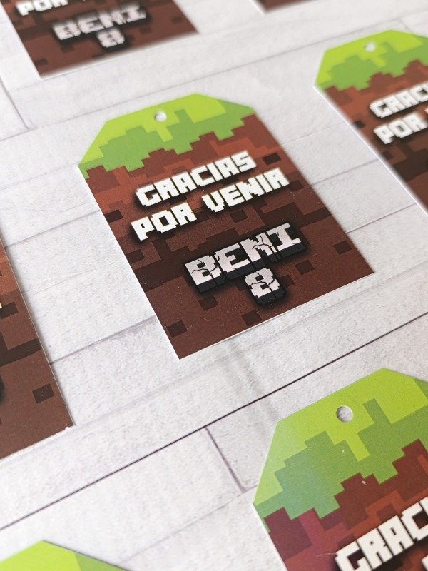 Producto - Tag Cumpleaños [Modelo Minecraft] - 1