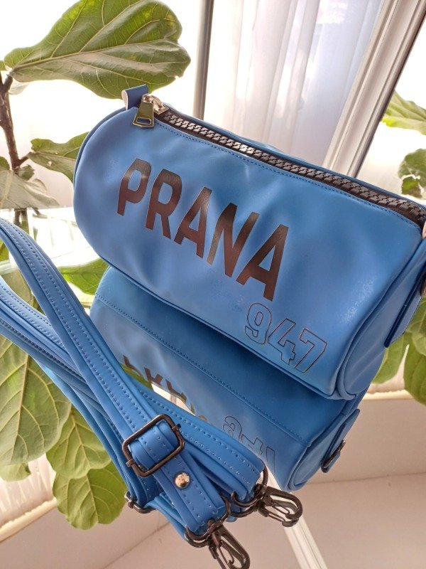 Producto - Bandolera Dóng AZUL (estampa negra)