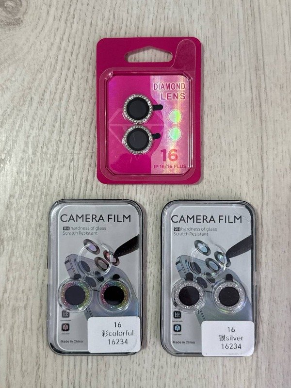 Producto - VIDRIO DE CÁMARA GLITTER PARA IPHONE 16 / 16 PLUS