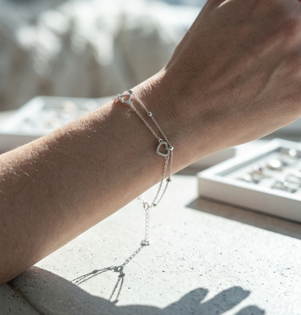 Producto - Pulsera doble cadena Hearts