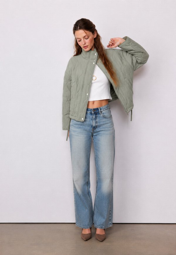 Producto - Campera Corta Verde Stradivarius