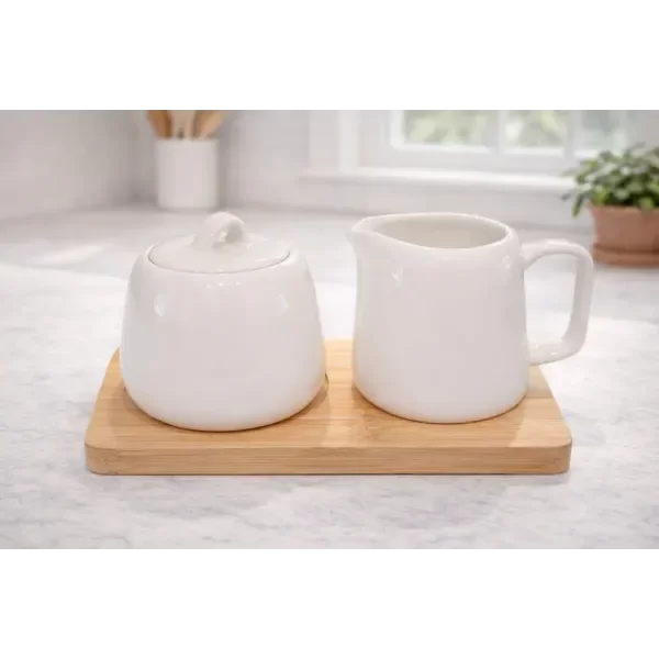 Producto - Set azucarera y lechera con base de bambú