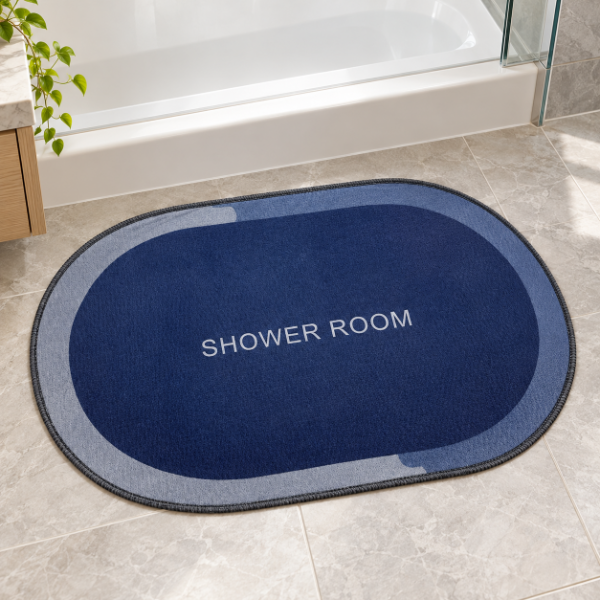 Producto - ALFOMBRA SHOWER ROOM TEXTIL OVALADA CON ANTIDESLIZANTE 55X38CM - 2