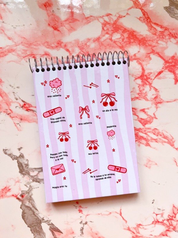 Producto - LIBRETA A6 HOJAS LISAS CHERRY ROSA