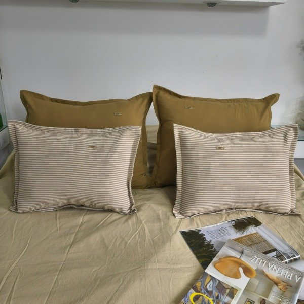 Producto - Combo x4 Almohadones - 50x60 Kaqui + 40x50 Crudo con Beige - Tela Tusor - 2