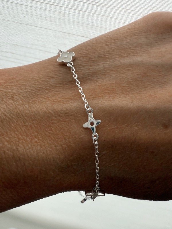 Producto - Pulsera flores plata 925