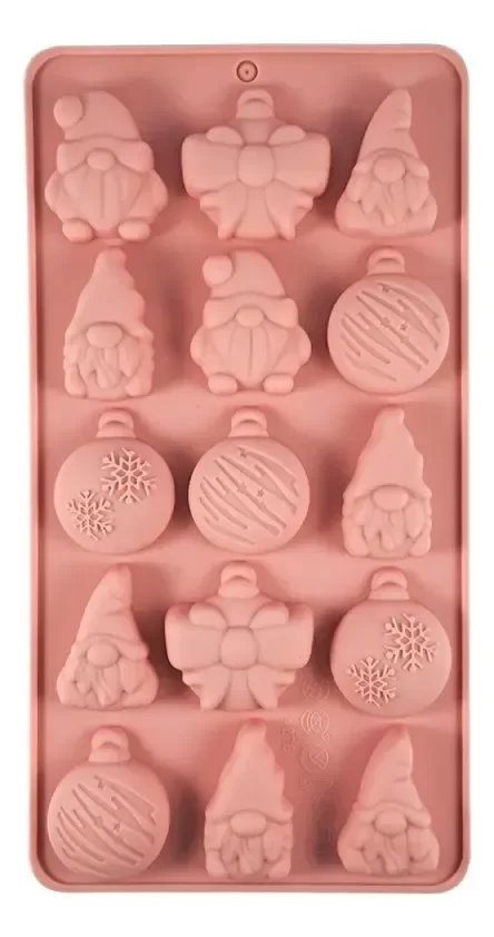 Producto - Molde Silicona Bombones Mini Pitufos Esferas Navideñas x15 Ideal P/ Velas N26