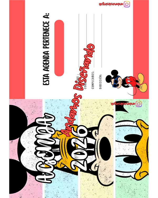 Producto - AGENDA IMPRIMIBLE 2026. MICKEY EDITION EDITABLE EN CANVA - 1