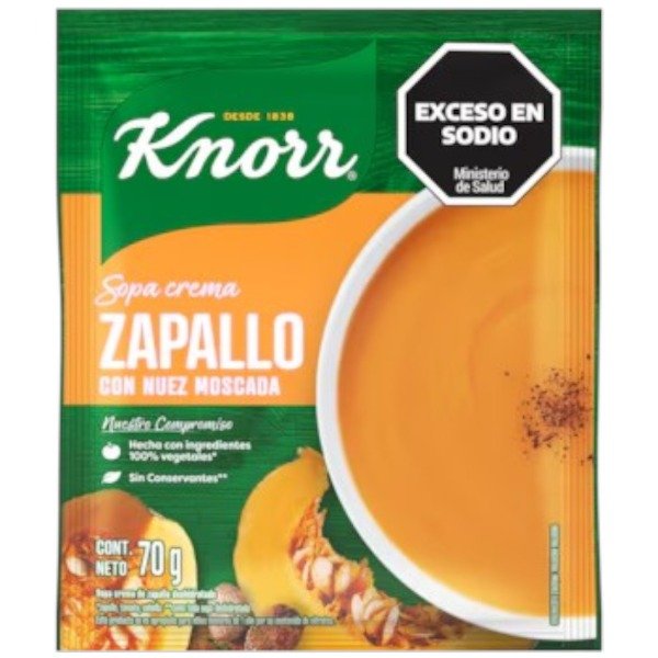 Producto - SOPA CREMA KNORR ZAP. C/NUEZ M 10u x 70g