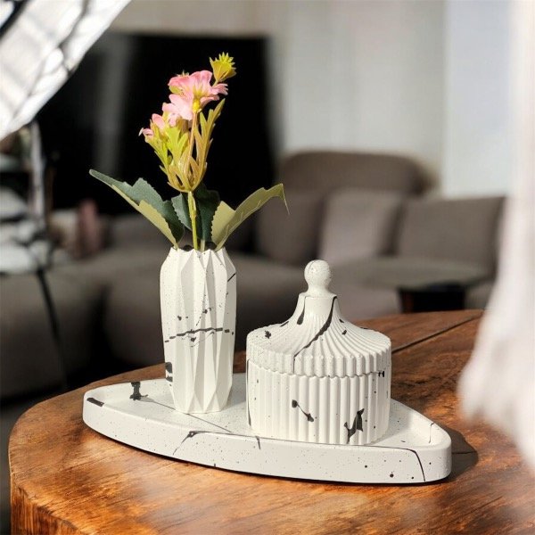 Producto - Combo #15 Bandeja triangular+Florerito+Alhajero Circus