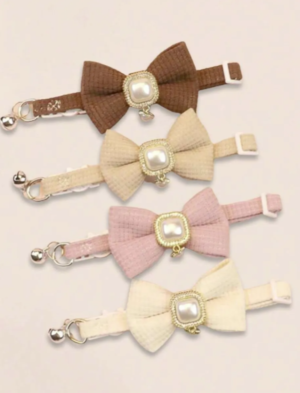 Producto - Collar con moño y perla. Collar "Eleonora".