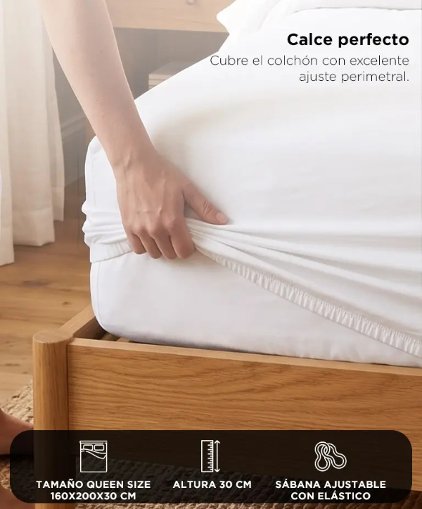 Producto - Juego de sábanas Queen Size -2 Plazas -200 Hilos -100 Algodón -Rieti By Gadnic - 3