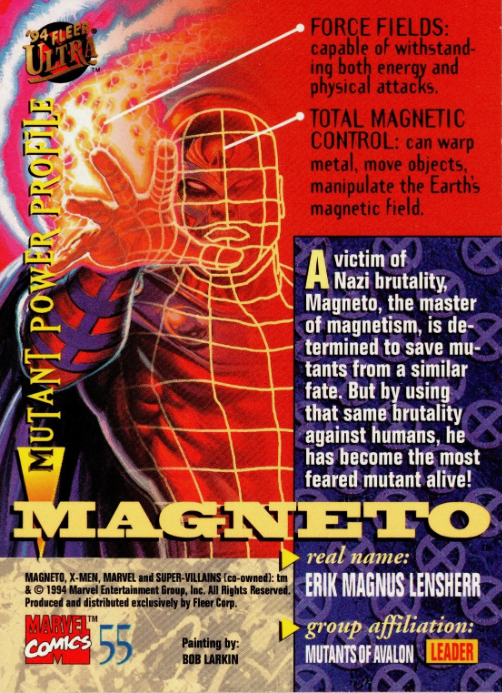 Producto - 1994 Fleer Ultra X-Men  #55 - Magneto - 1