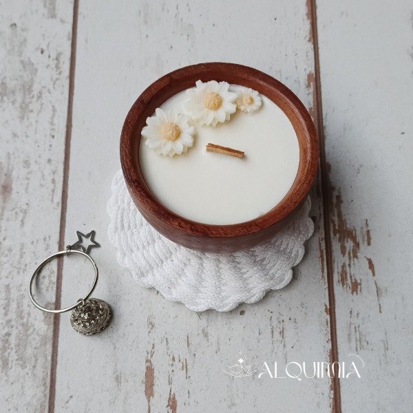 Producto - Vela en cuenco de Madera DAISY