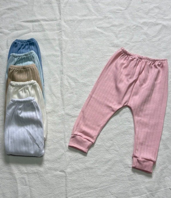 Producto - Pantalón sin pie Acanalado Grueso Rosa