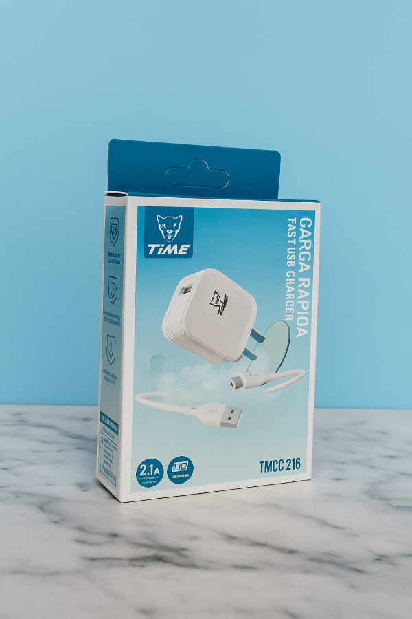 Producto - Cargador 220 Micro USB 2.1 Time TMCC216 Carga Rápida