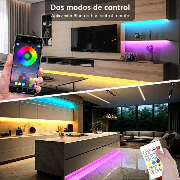 Producto - TIRA NEON RGB CON BLUETOOTH DE 5MTS codigo: HCP069 - 1