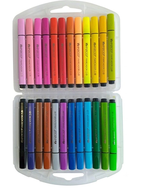 Producto - Marcadores Triangulares - 24 colores en Valijita - Ezco