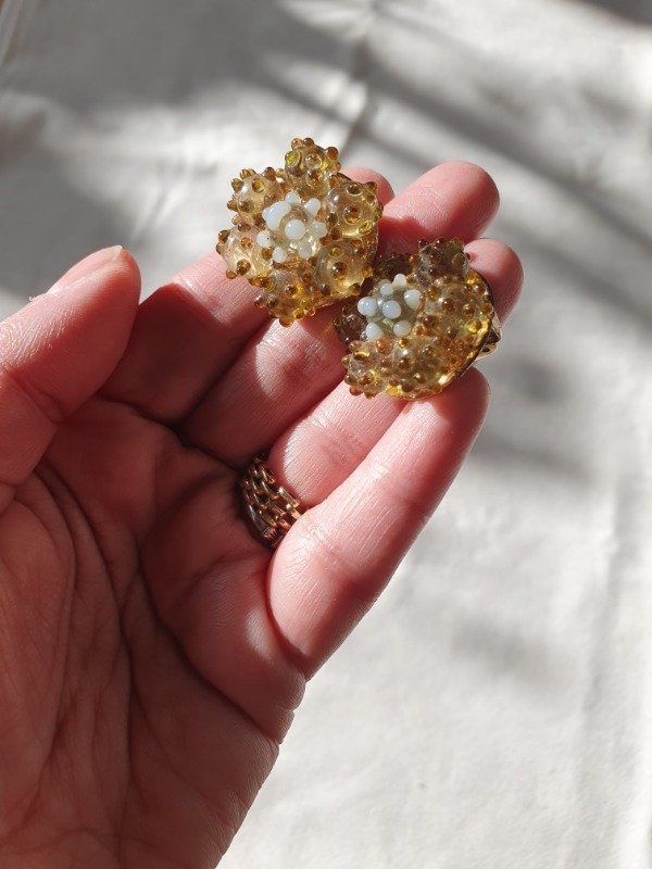 Producto - Aros Clips Clusters Cristal Murano a Pintitas - 4