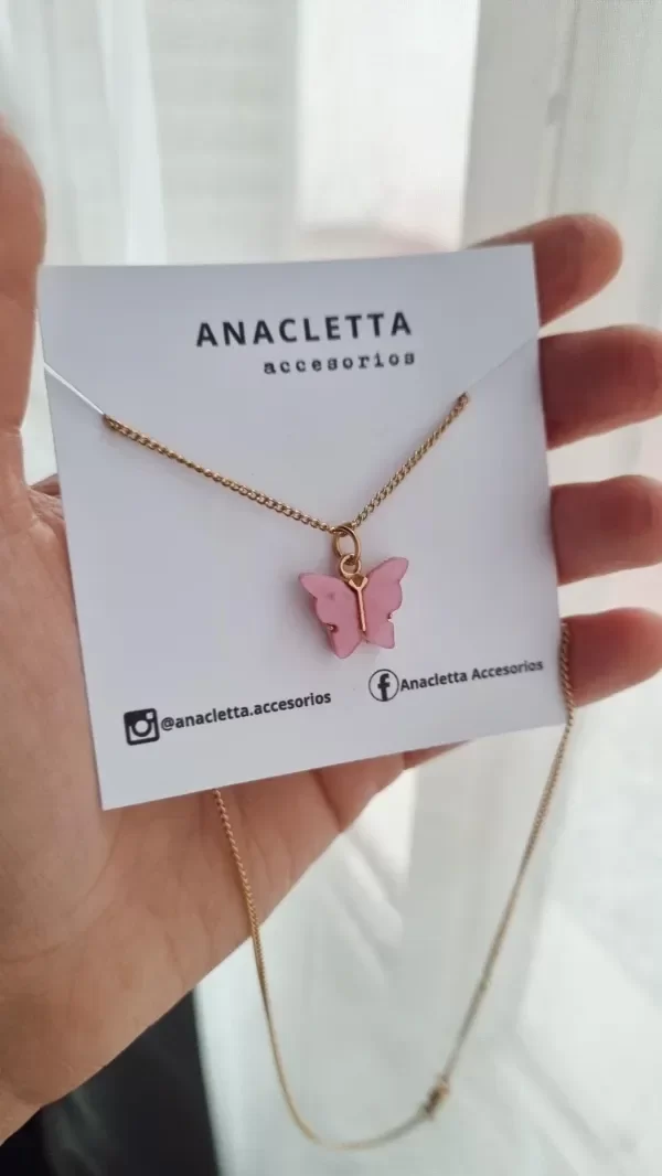 Producto - Gargantilla mariposa rosita AD