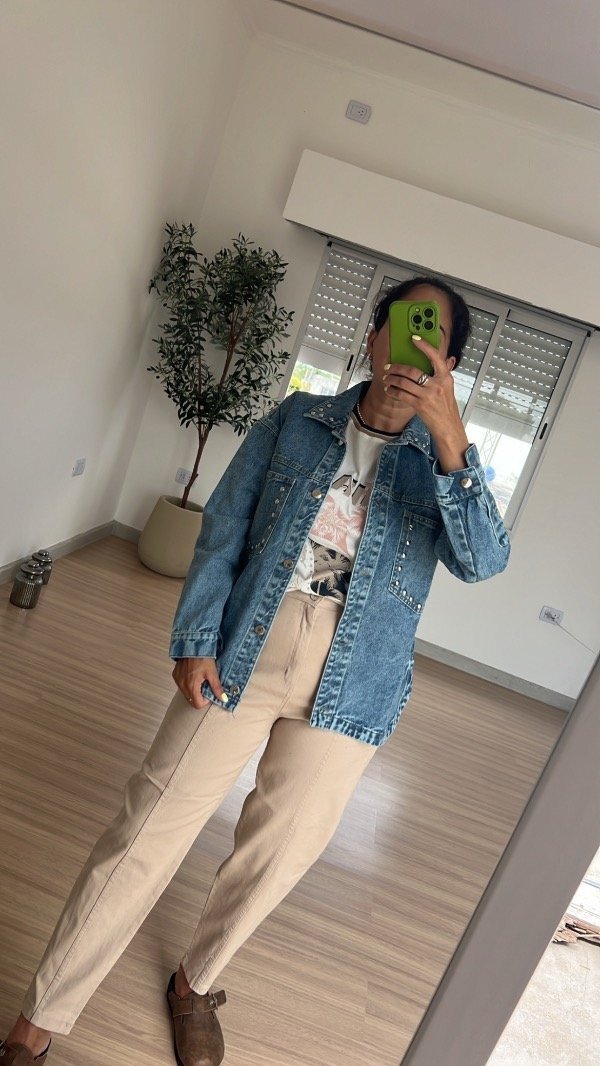 Camisaco jean tachas — imagen 5