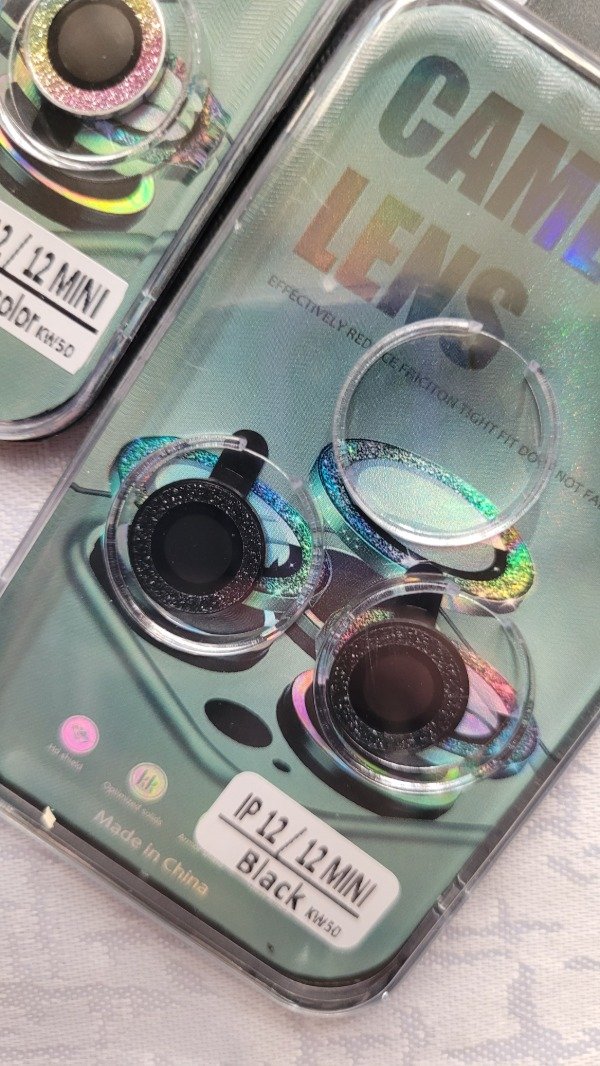 Producto - Iph 11 / iph 12 y iph 12 mini protector de camara brillo negro