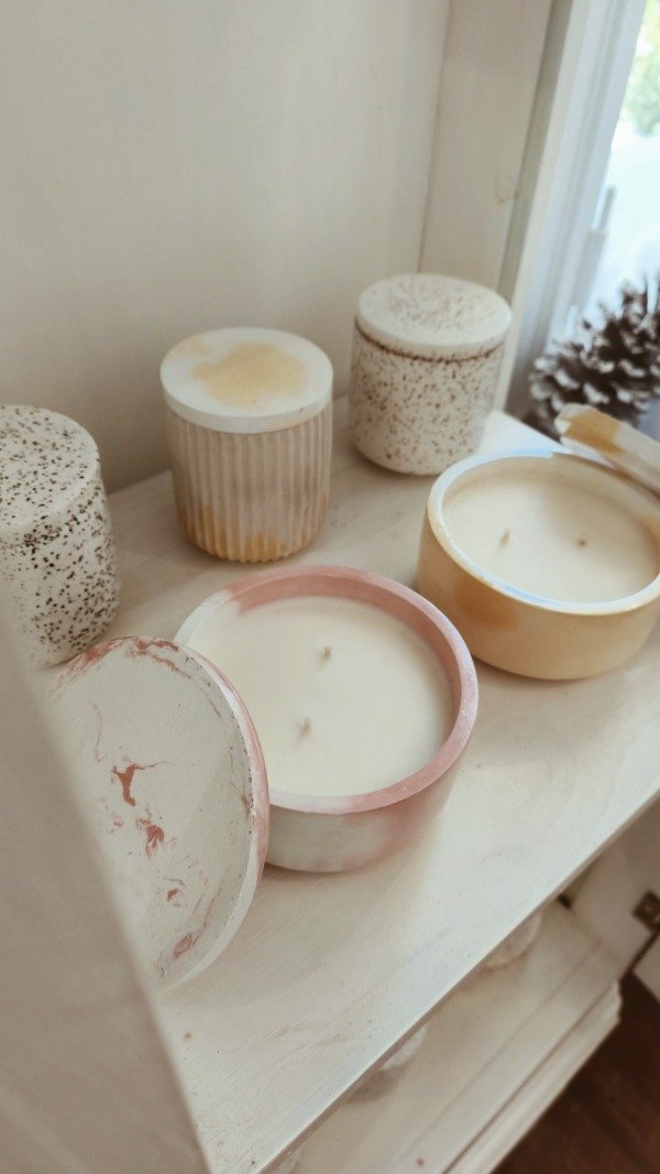 Producto - Vela Minimal Marble - amarilla (grande)